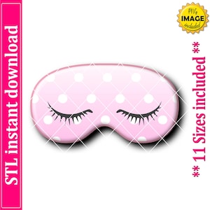 Sleep Mask Cookie Cutter STL File, 11 Sizes (Digital Download)