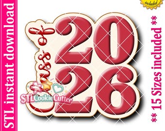 Archivo STL para cortador de galletas de la promoción de 2026, descarga instantánea.