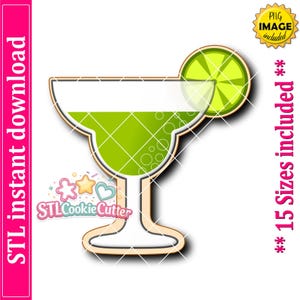 Margarita Glass Cookie Cutter STL File (Digital Download)