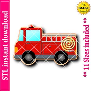 Firetruck Cookie Cutter STL File Instant Download, STL Cookie Cutter File