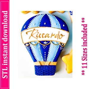 Hot Air Balloon Cookie Cutter STL File Instant Download, STL Cookie Cutter File