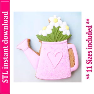 Plik STL z foremką do ciastek w kształcie konewki, 11 rozmiarów (do pobrania cyfrowego)