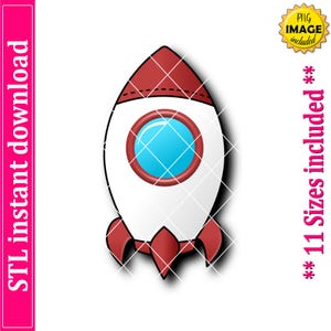 Rocket Cookie Cutter STL File Instant Download, STL Cookie Cutter File