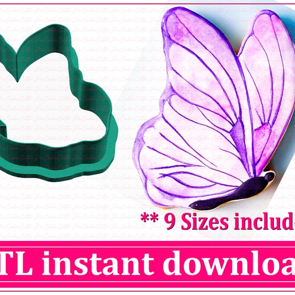 Butterfly Cookie Cutter STL File Instant Download, STL Cookie Cutter File