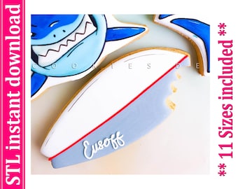 Shark Bite Surfboards Cookie Cutter STL File (Digital Download)