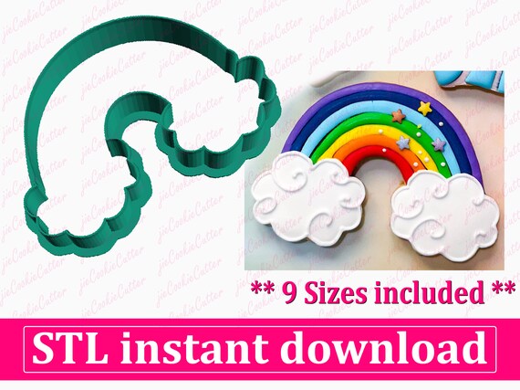 Rainbow Cookie Cutter STL File Instant Download STL Cookie - Etsy