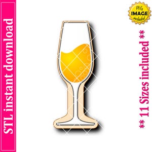 Flute Glass Cookie Cutter STL File Instant Download, STL Cookie Cutter File