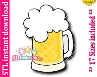 Beer Glass Cookie Cutter STL File (Digital Download)