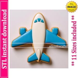 Flugzeug Cookie Cutter STL-Datei, 11 Größen (Digital Download)