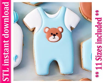 Baby Cloth Cookie Cutter STL File Instant Download, STL Cookie Cutter File