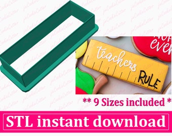 Ruler Cookie Cutter STL File Instant Download, STL Cookie Cutter File