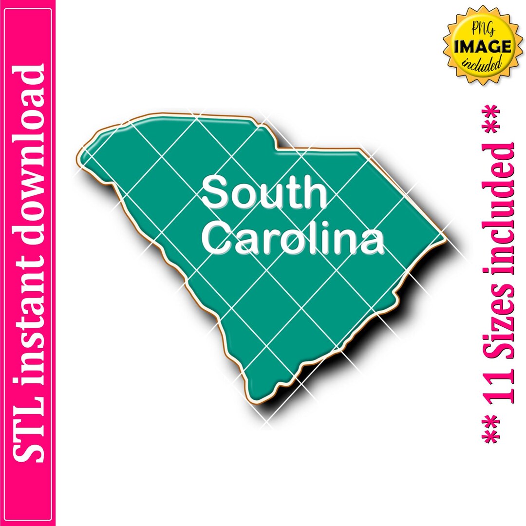 South Carolina Map Cookie Cutter STL File, 11 Sizes (digital Download ...