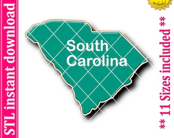 South Carolina Map Cookie Cutter STL File (Digital Download)