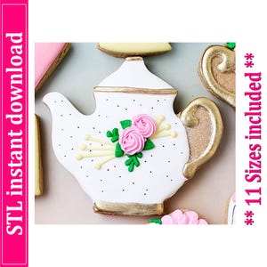 Teapot Cookie Cutter STL File, 11 Sizes (Digital Download)