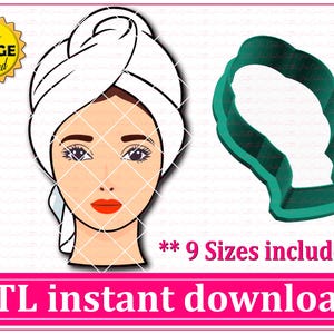 Spa Girl Cookie Cutter STL File Instant Download, STL Cookie Cutter File