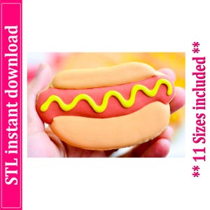 Hot Dog Cookie Cutter STL File (Digital Download)
