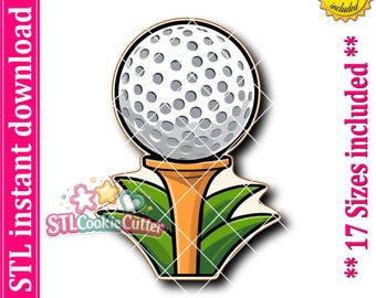 Golf Ball on Tee Cookie Cutter STL File (Digital Download)
