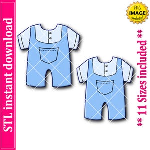 Baby Overalls Cookie Cutter STL File Instant Download, STL Cookie Cutter File