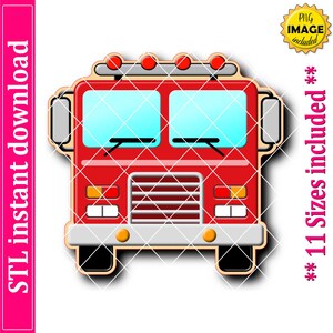 Firetruck Front Cookie Cutter STL File Instant Download, STL Cookie Cutter File