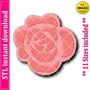 Rose Cookie Cutter STL File Instant Download, STL Cookie Cutter File