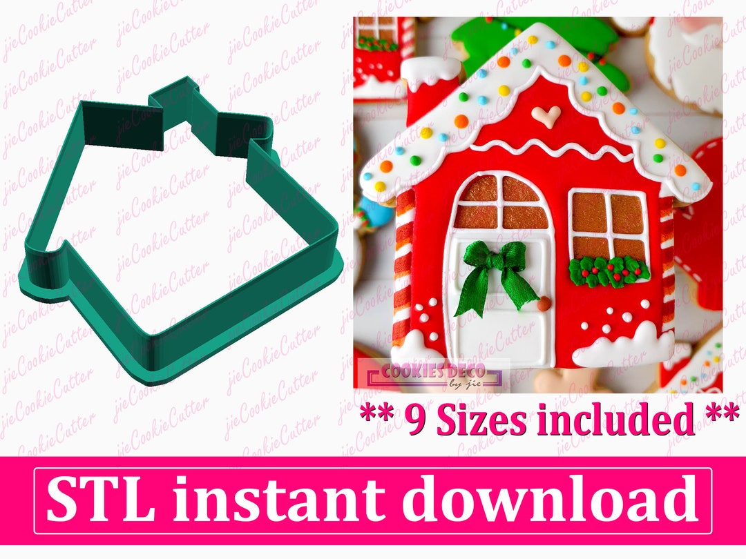 House Cookie Cutter STL File Instant Download, STL Cookie Cutter File