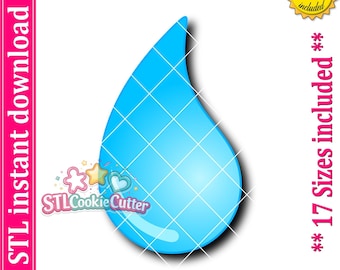 Curved Water Drop Cookie Cutter STL File (Digital Download)