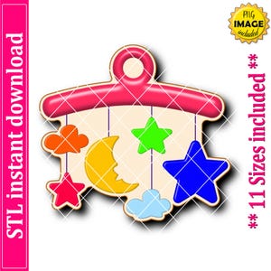 Baby Crib Mobile Cookie Cutter STL File Instant Download, STL Cookie Cutter File
