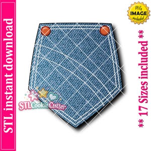 Denim Back Pocket Cookie Cutter STL File (Digital Download)