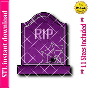 Plik STL z foremką do ciastek Tombstone, 11 rozmiarów (pobranie cyfrowe)