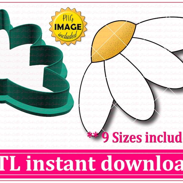 Daisy Cookie Cutter STL File Instant Download, STL Cookie Cutter File