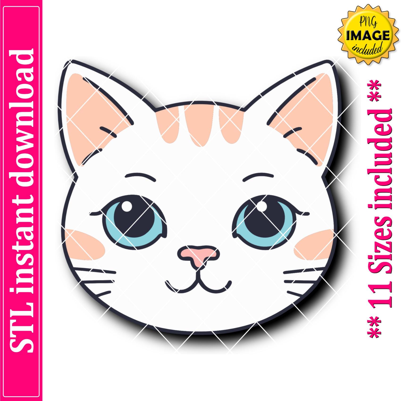 Cat Face Cookie Cutter STL File Instant Download, STL Cookie Cutter File