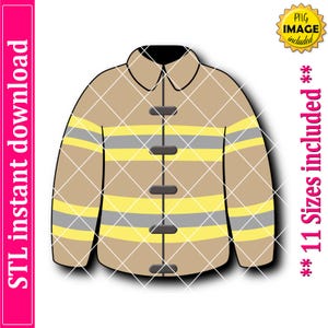 Firefighter Jacket Cookie Cutter STL File Instant Download, STL Cookie Cutter File