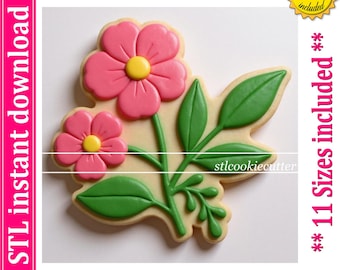 Arquivo STL para Cortador de Biscoitos em Formato de Flor, 11 Tamanhos (Download Digital)
