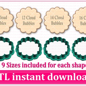 Round Scalloped Circle Cookie Cutter STL File Instant Download, STL Cookie Cutter File