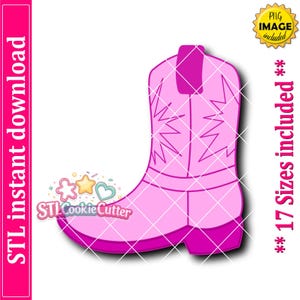 Cowboy Boot Cookie Cutter STL File (Digital Download)