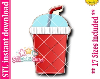 Soft Drink Cookie Cutter STL File Instant Download, STL Cookie Cutter File