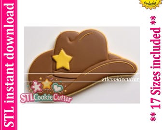 Cowboy Hat Cookie Cutter STL File (Digital Download)