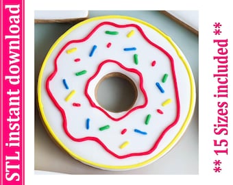STL-bestand voor donutkoekjesuitsteker, 15 formaten (digitale download)