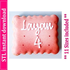 Archivo STL de cortador de galletas rectangular festoneado, 11 tamaños (descarga digital)