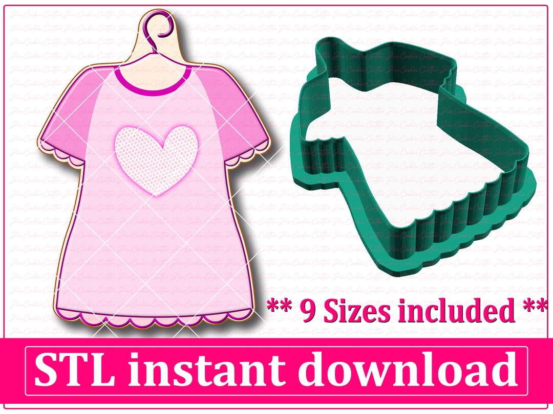 Baby Girl Dress Cookie Cutter STL File Instant Download, STL Cookie