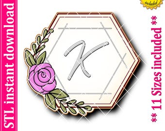 Cortador de galletas hexagonal con forma de flor (archivo STL, descarga digital)