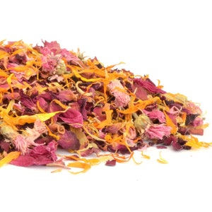 Mezcla de confeti natural - 1 l Confeti de boda natural Confeti de pétalos reales Confeti biodegradable Mezcla de flores secas n.º 23 Sunset