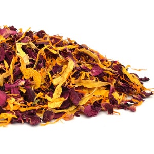 Miscela di coriandoli naturali - 1L di coriandoli naturali per matrimoni, veri coriandoli di petali, coriandoli biodegradabili, mix di fiori secchi n. 29 Volcanic Splash