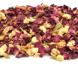 Bruiloft confetti mix nr. 03 natuurlijke confetti echte bloemblaadje confetti biologisch afbreekbare confetti gangpad gedroogde bloemen roos robijn jasmijn 1 l