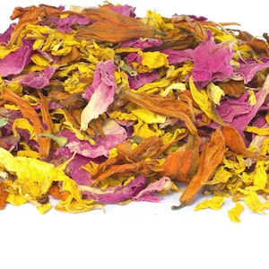 Mélange de confettis de mariage n° 15 confettis naturels confettis véritables pétales confettis biodégradables fleurs séchées pivoine lys tournesol 1 l