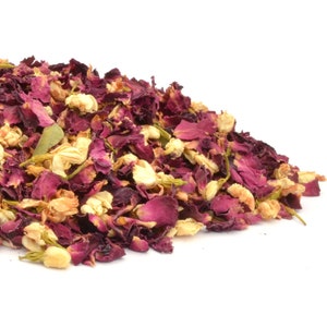 Mix di coriandoli naturali 1L Coriandoli per matrimoni Coriandoli di petali veri Coriandoli biodegradabili Corsia Fiori secchi Rosa Gelsomino, Mix n. 03