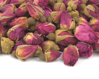 Organic Deep Pink Large - Rose Buds 5g 100g for Herbal Tea Cooking Gin Tonic Infusion Coctail Garnishes Tincture Cake Decoration Tea Blends