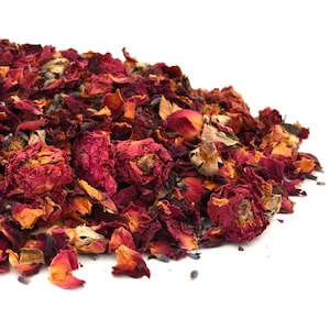 Mélange de confettis naturel - 1 L de confettis de mariage naturels, de vrais confettis de pétales de confettis biodégradables, un mélange de fleurs séchées n°28 Jardin anglais