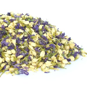 Mix di coriandoli naturali - 1L Coriandoli naturali per matrimoni Coriandoli di petali veri Coriandoli biodegradabili Fiori secchi blu Boccioli di gelsomino Mix n. 08