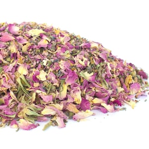Mélange de confettis naturel - 1 L de confettis de mariage, de vrais confettis de pétales de confettis biodégradables, de fleurs séchées, de pétales de rose et de lavande, mélange n°11